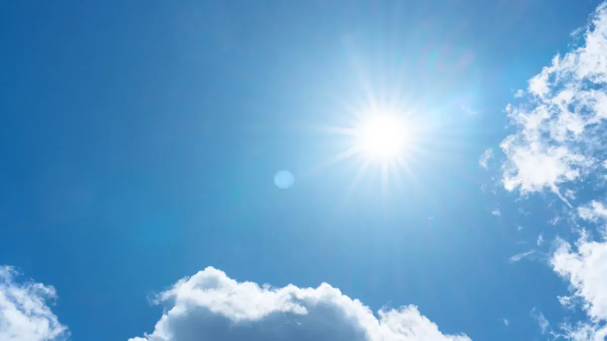 Blue sky with bright sunshine