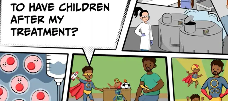 A cross section of a comic strip panel