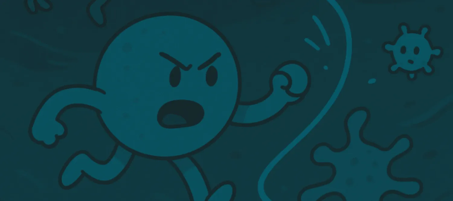 cartoon germs fighting