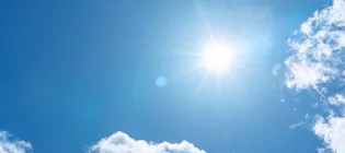 Blue sky with bright sunshine