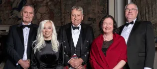 The University Principal and Chancellor's Award recipients in formal wear