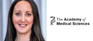 Chloe Stanton headshot on left and the Academy's logo on the right