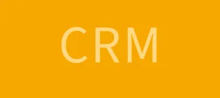 The letters CRM on a yellow background