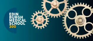 Blue background with 3 interlocking cogs in the foreground, with the EMS300 logo
