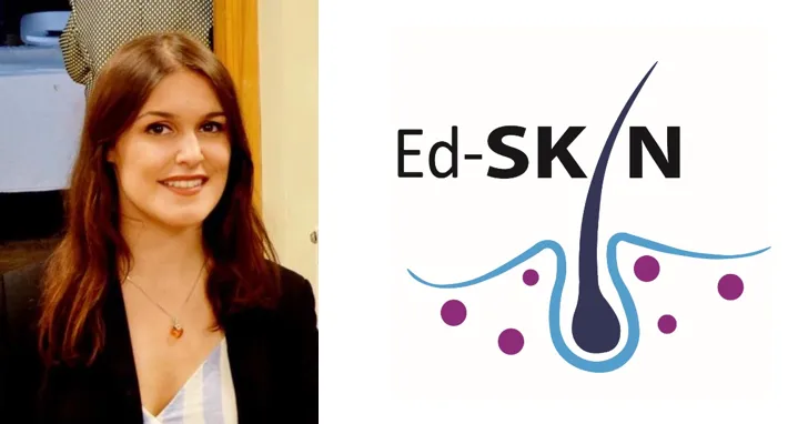 Portrait of Anabel Martinez Lyon and the Ed-SKIN logo