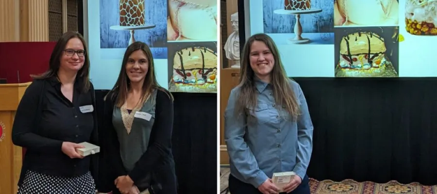 Winners Dr Jana Travnickova (with Dr Jenna Cash) and Abigail Elliot 