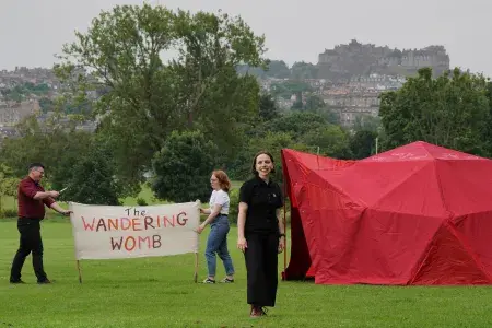 The wandering womb tent pitched at the meadows