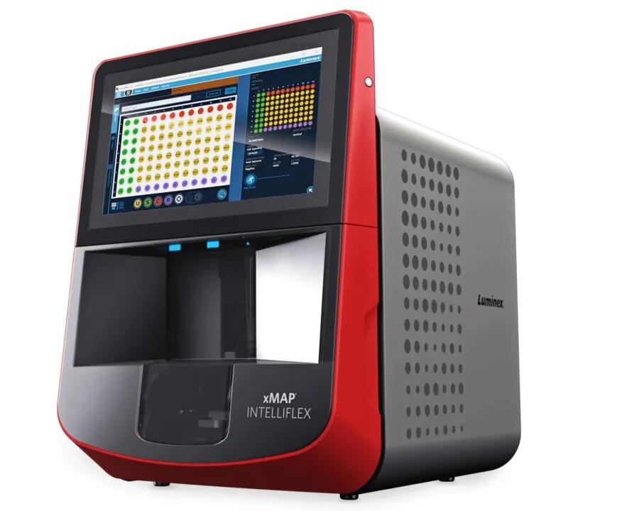 Luminex DR-SE system for multiplex analysis of proteins and biomarkers using bead-based assays. 