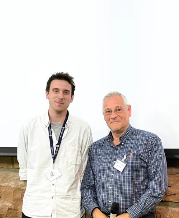 Ferran Nadal-Buffi (left), winner of the Flash Talk competition and Adriano Rossi (right) Deputy Director of the Centre for Inflammation Research