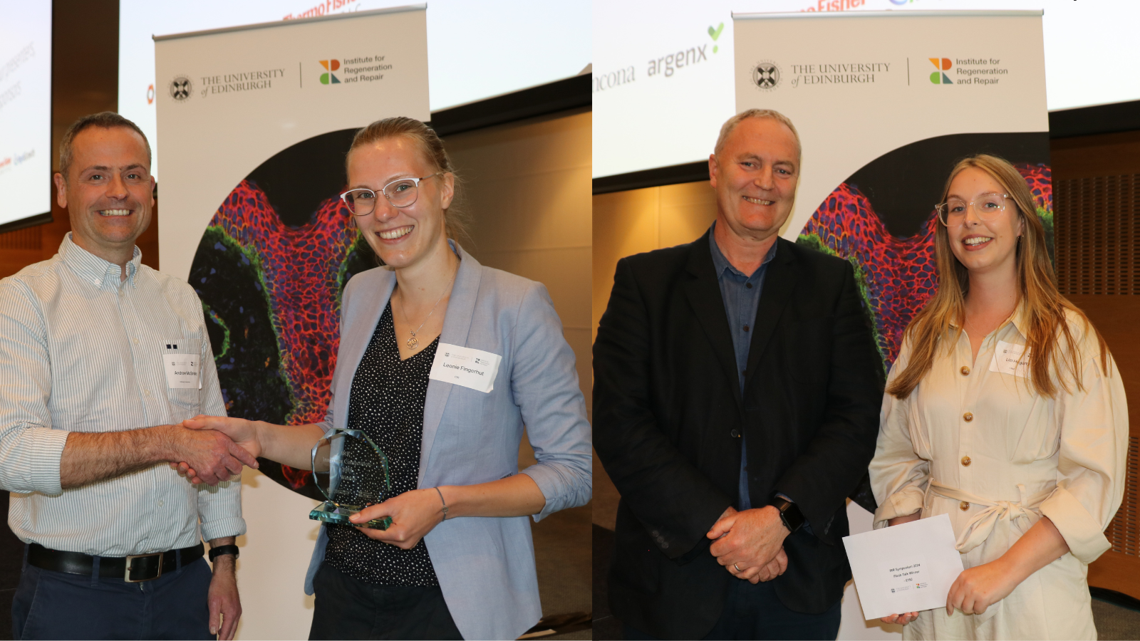 Symposium prize winners receive their prizes (IRR Innovator 2024 and Best Flash Talk)